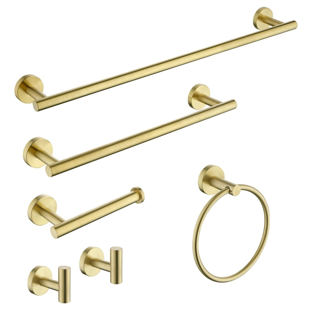 Hivvago 6-Piece Brushed Gold Bathroom