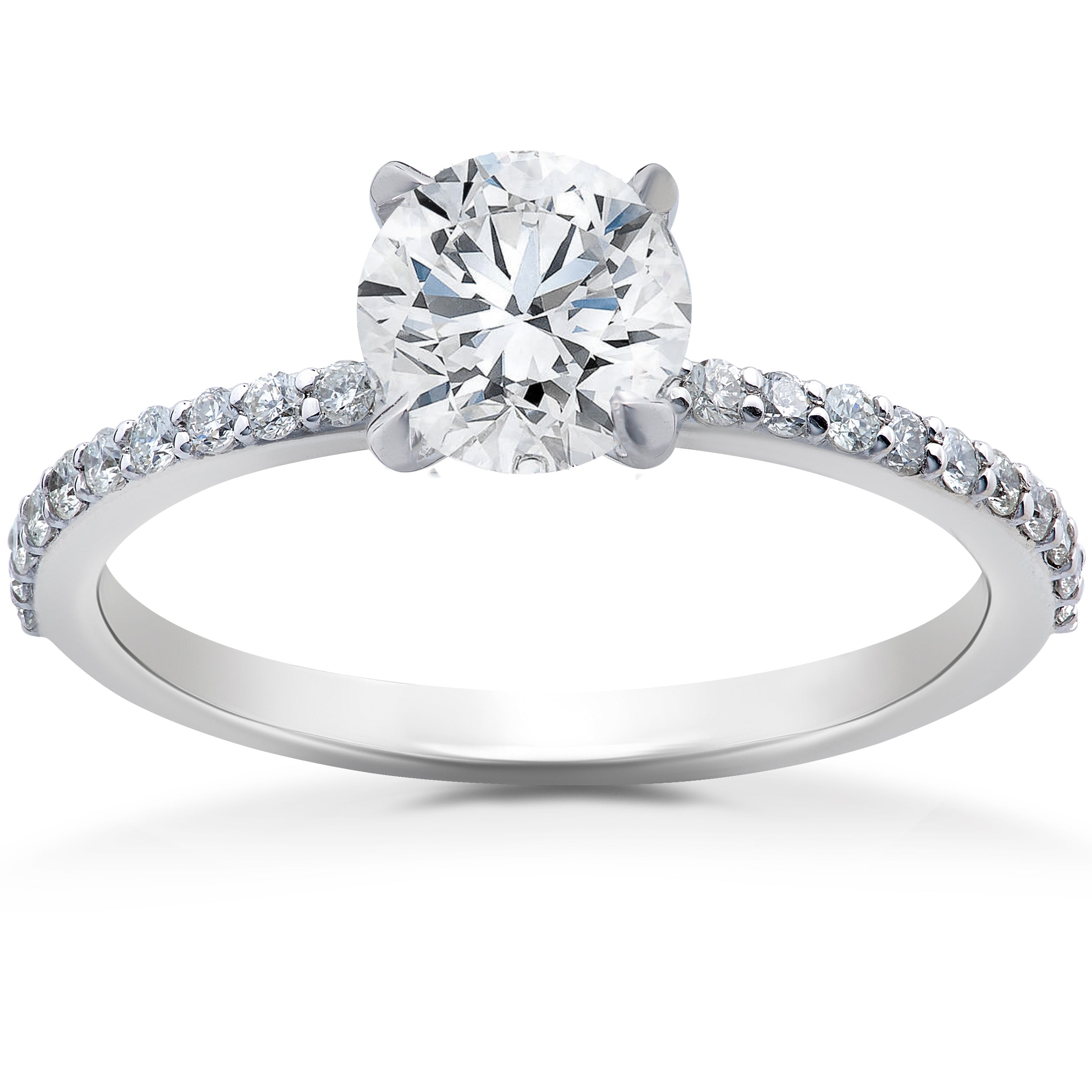 1 ct Lab Grown Diamond EX3 Engagement Ring 14k White Gold (G-H,SI1-SI2)