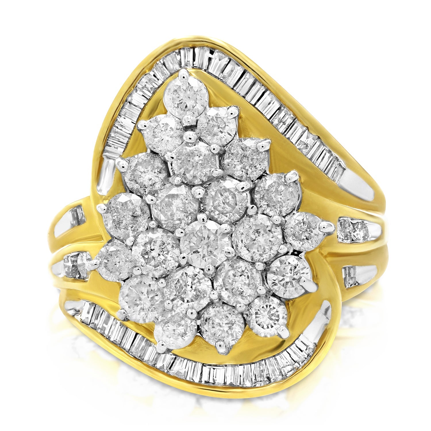 2.50 cttw Diamond Pear Shape Cocktail Ring 14K Yellow Gold Bridal