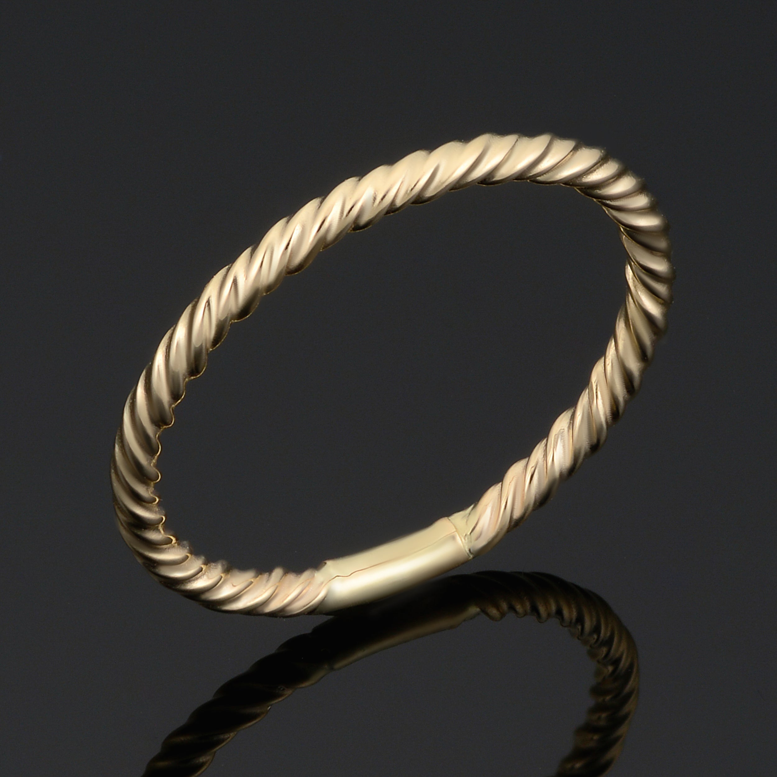 14k Yellow Gold High Polish Twisted Style Ring