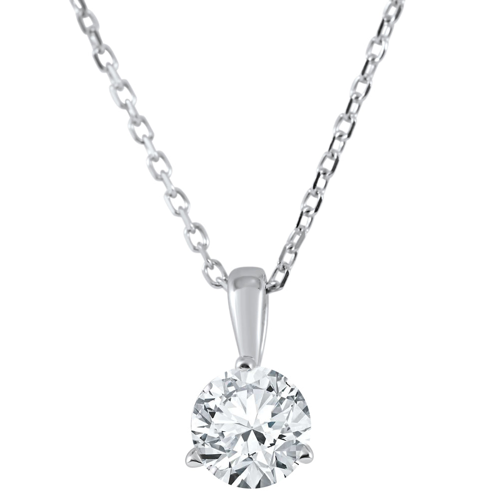 1/4 ct Solitaire Diamond Pendant available in 14K and Platinum