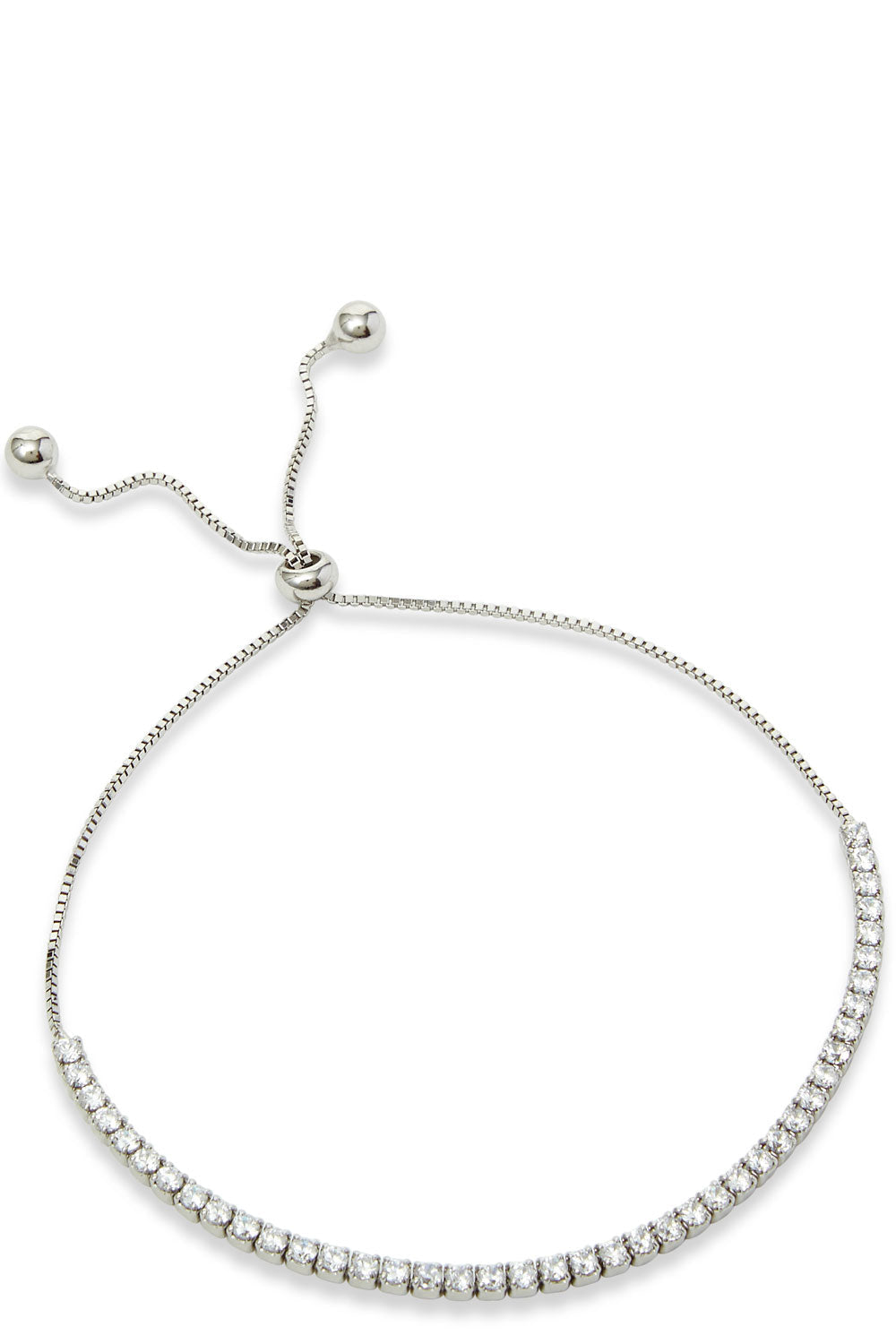 Ss 925 Roseplated White Cz Pull Bracelet