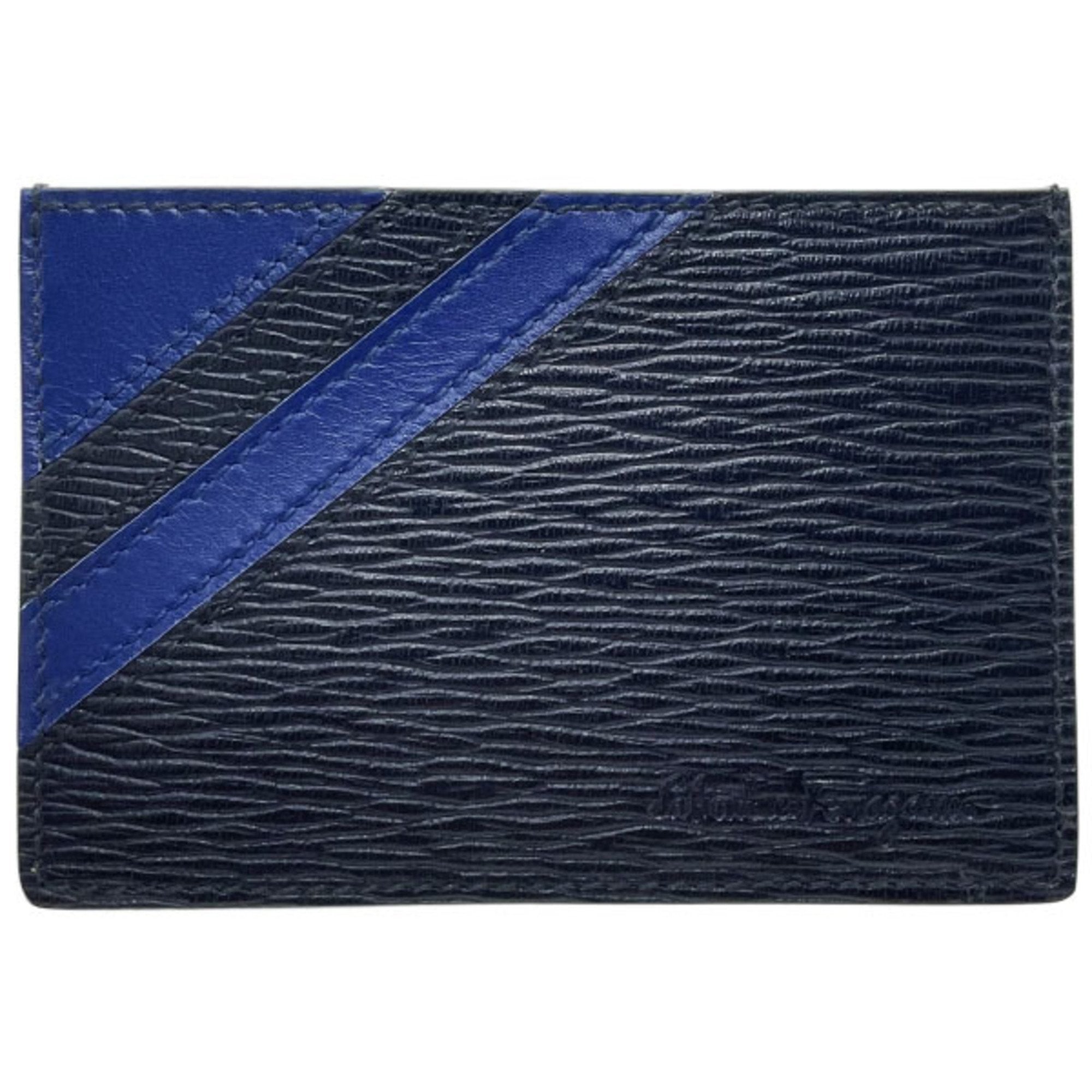 Salvatore Ferragamo Navy Leather Card Case (Pre-Owned)
