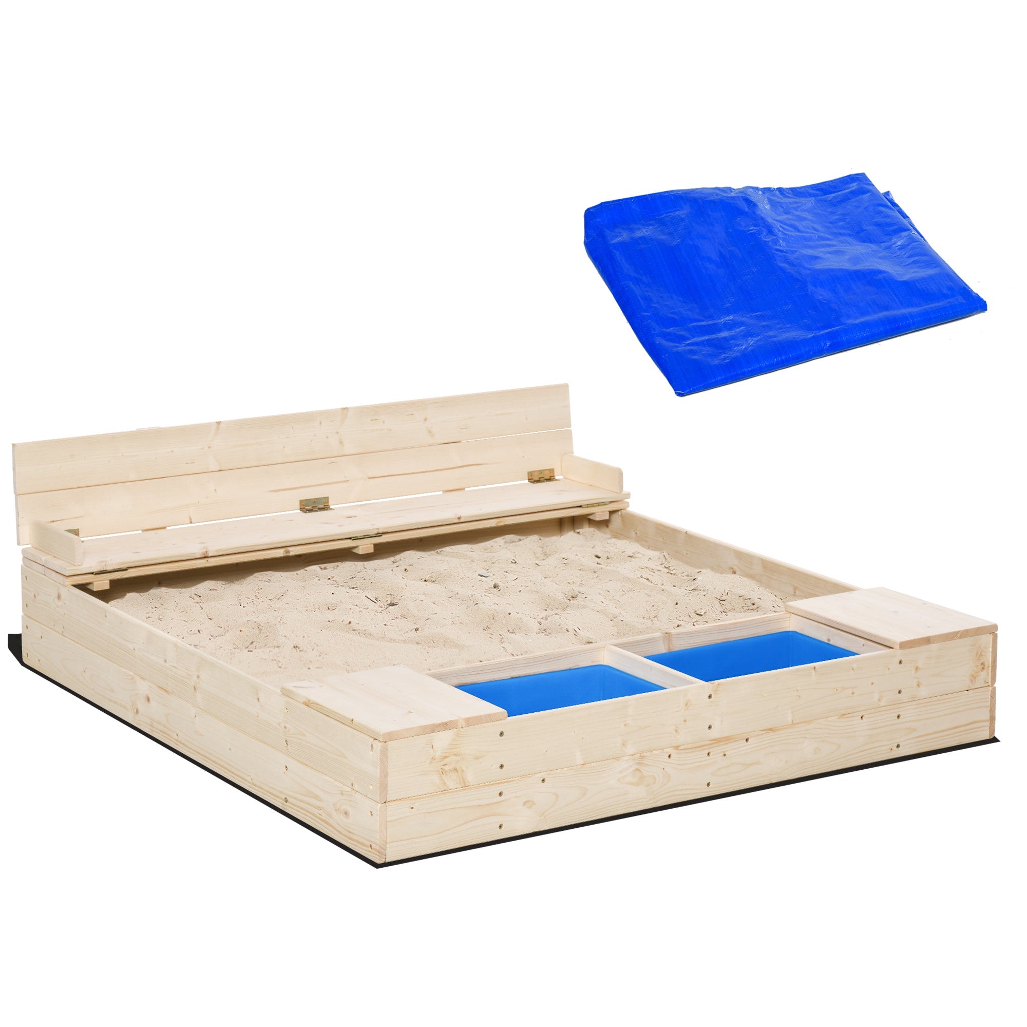 Streamdale Wooden Sandbox with Backrest