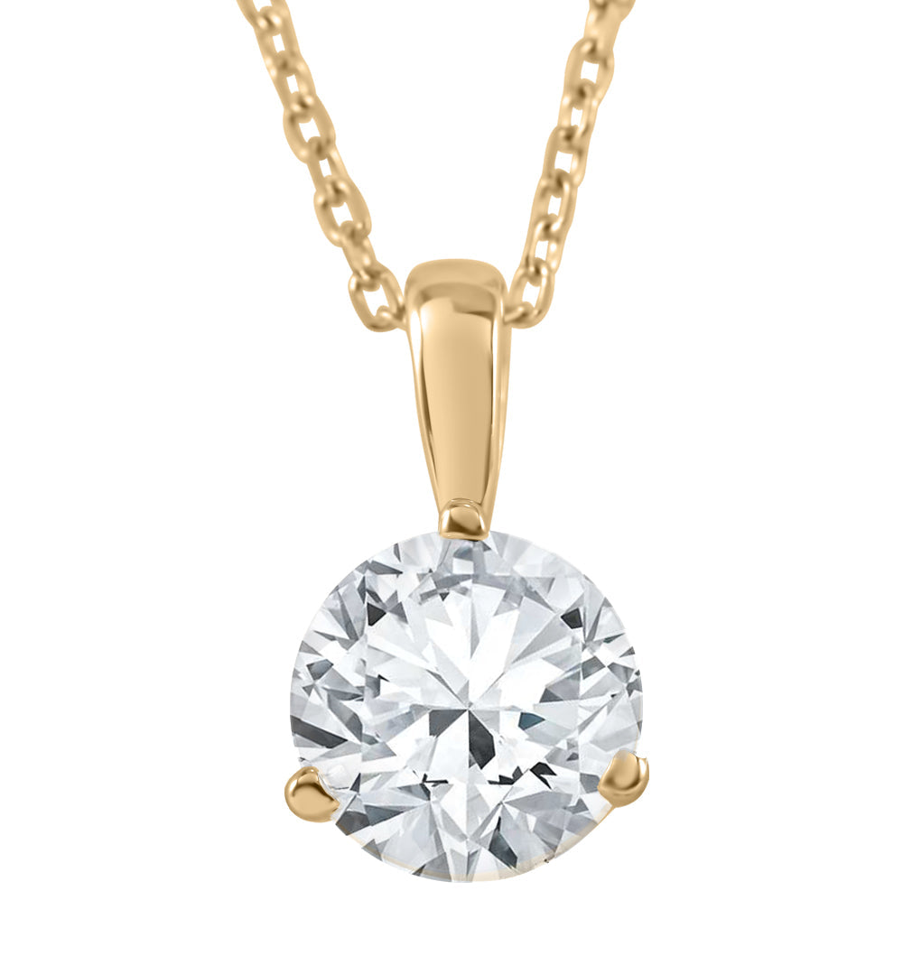 1/4 ct Solitaire Diamond Pendant available in 14K and Platinum