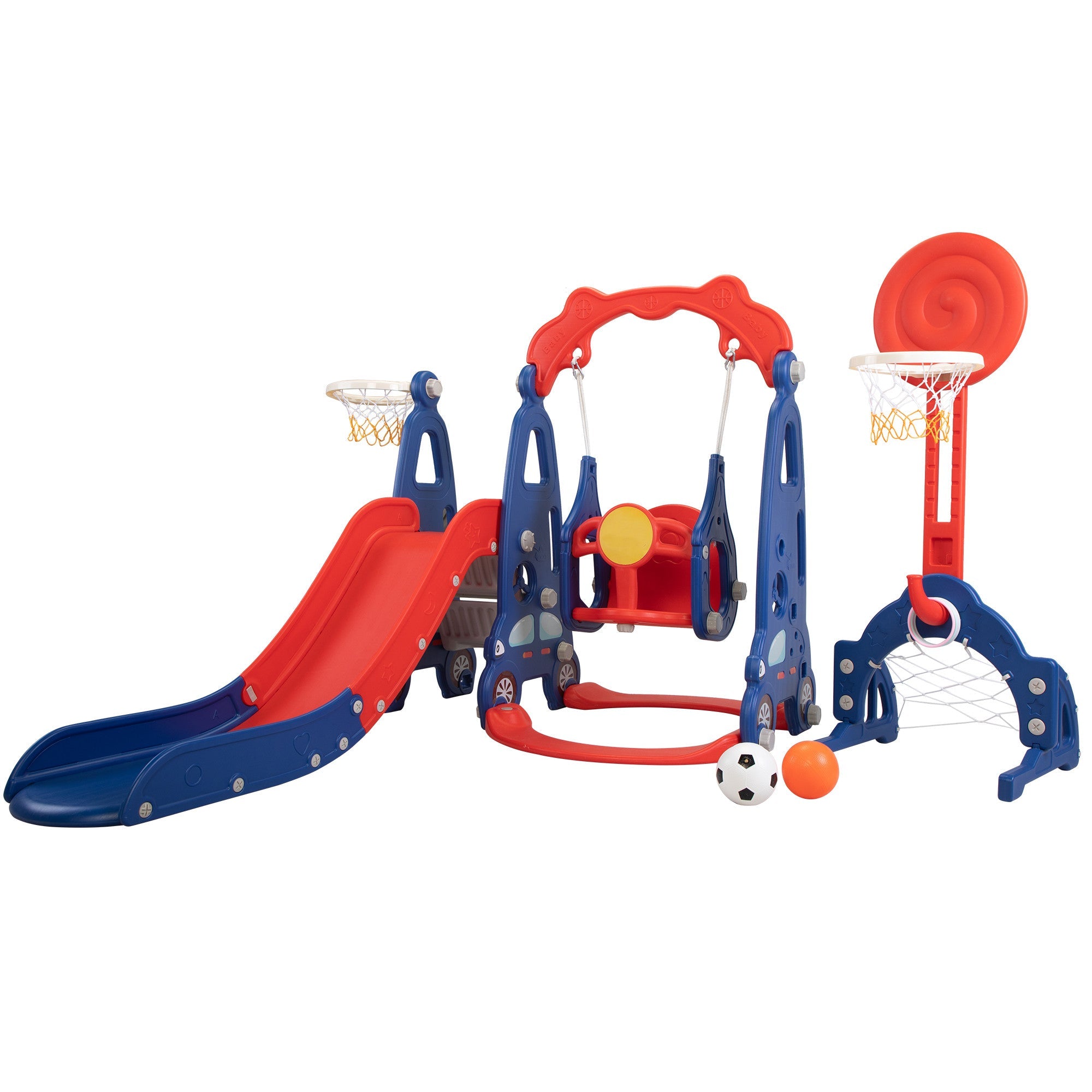 Streamdale 5-in-1 Interactive Toddler Playset Giraffe Design with Slide, Swing, and Ball Games