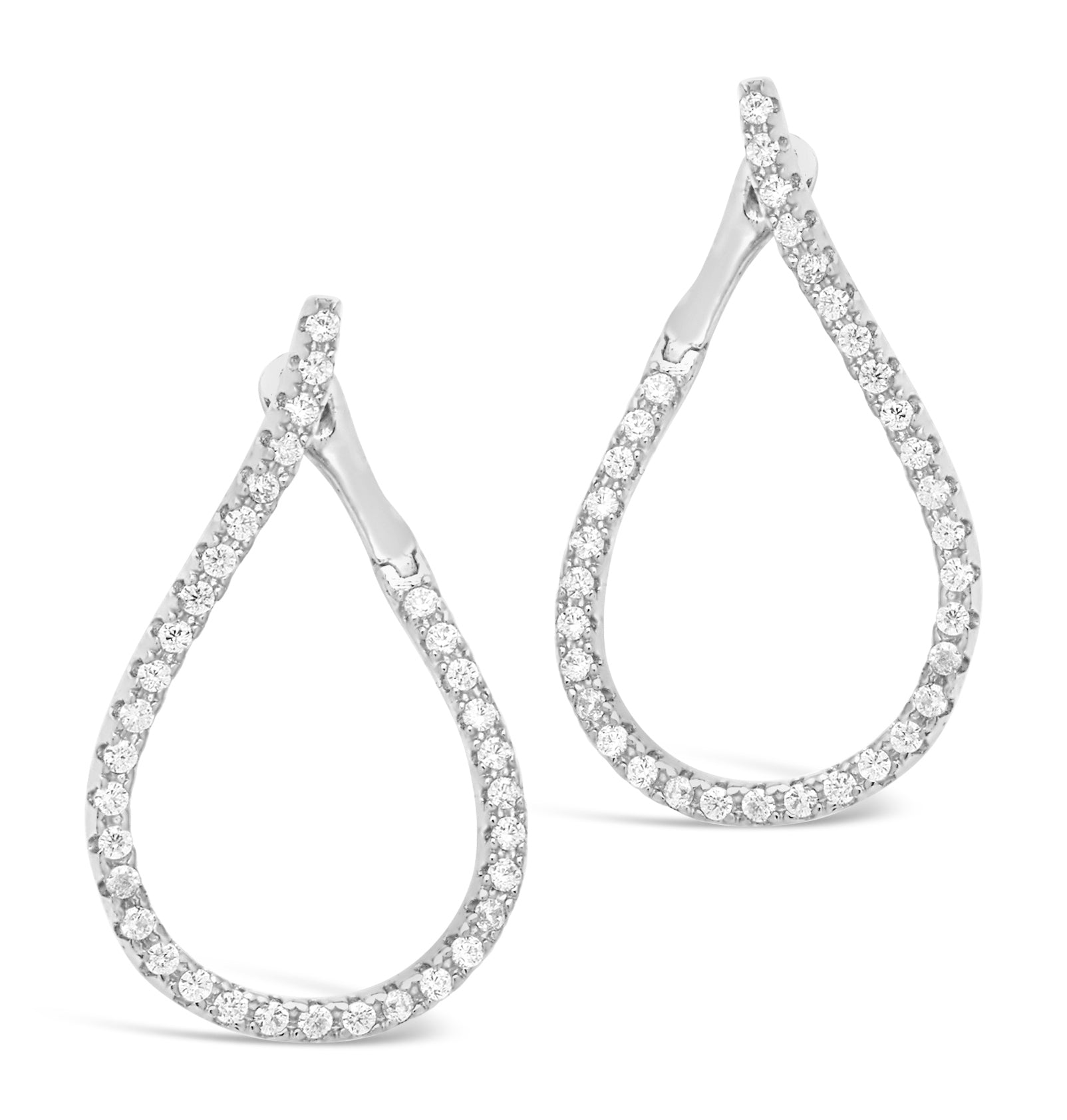 CZ Studded Drop Earrings