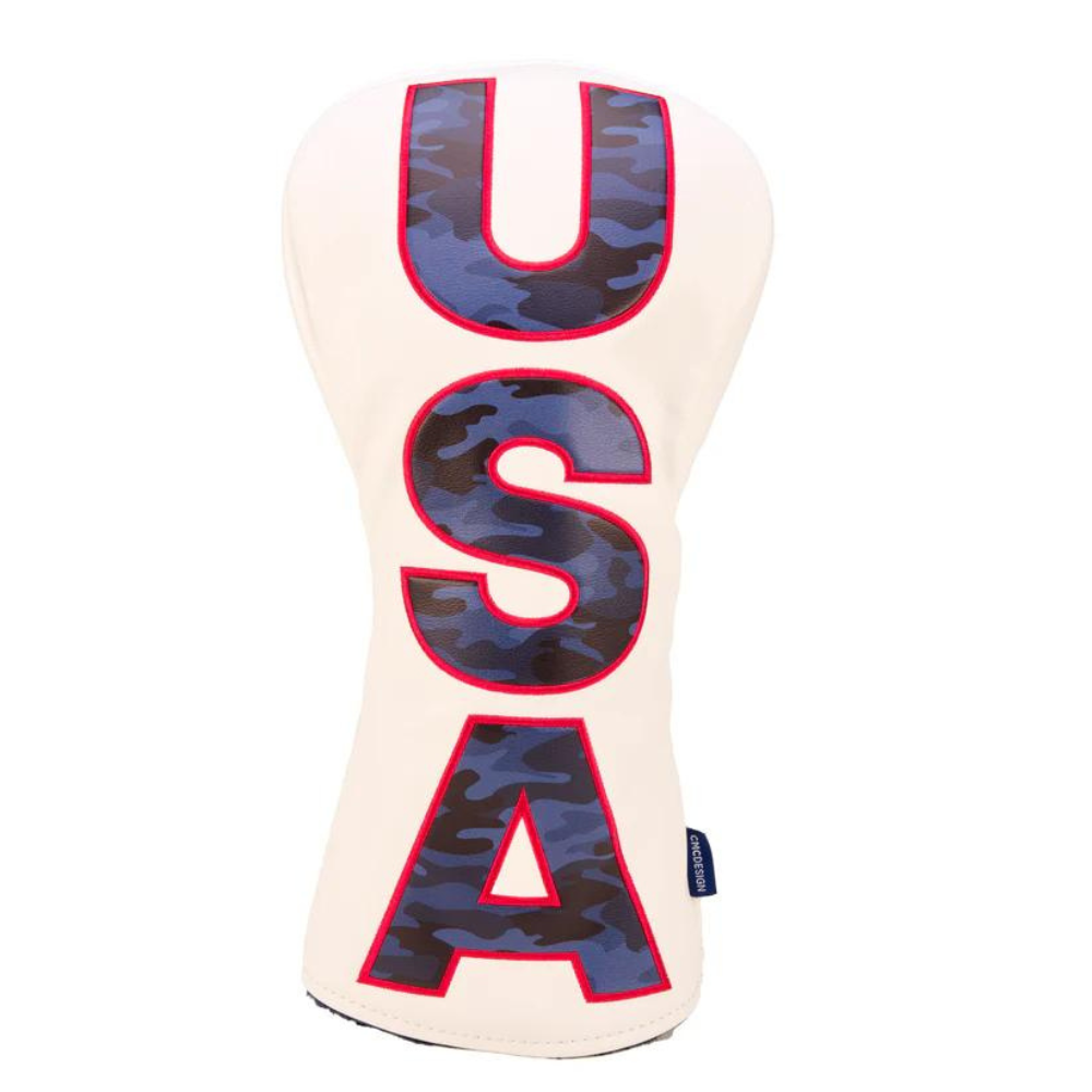 CMC Design USA "Liberty Camo" Driver Headcover - White/Blue Camo/Red