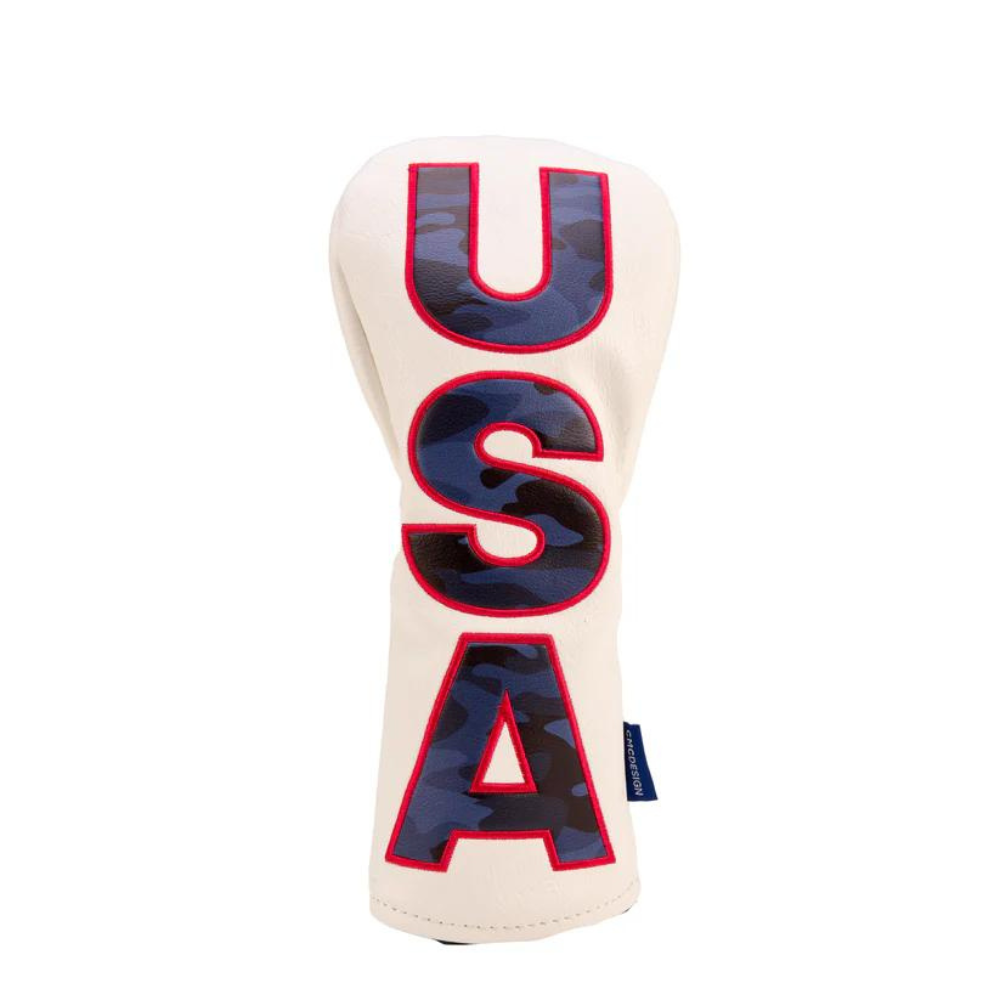 CMC Design USA "Liberty Camo" Hybrid Headcover - White/Blue Camo/Red