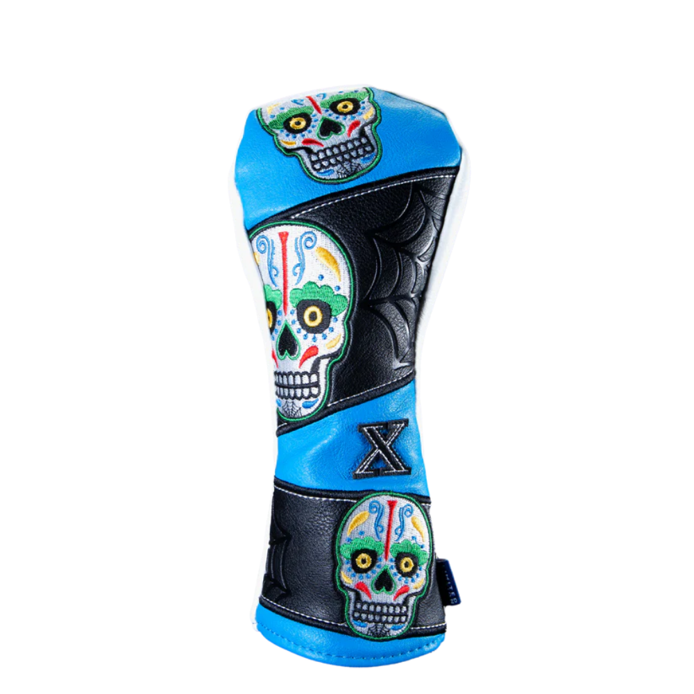 CMC Design Sugar Skull "Web" Hybrid Headcover - Blue/Black/White