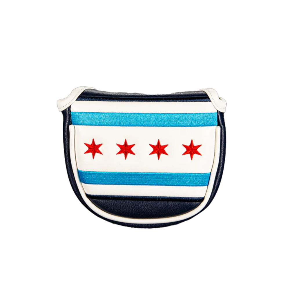 CMC Design Chicago Flag Mallet Putter Headcover - White/Light Blue/Red