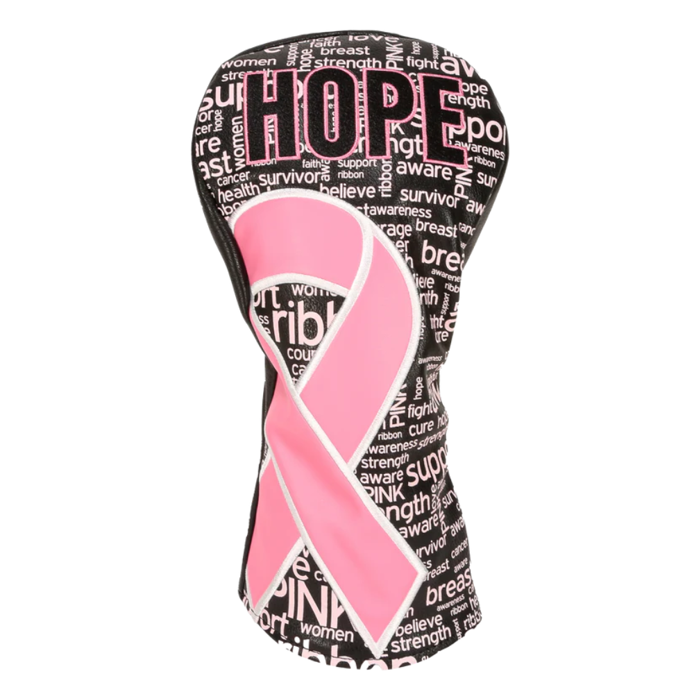 CMC Design HOPE for Breast Cancer Awareness Driver Headcover - Black/Pink/White