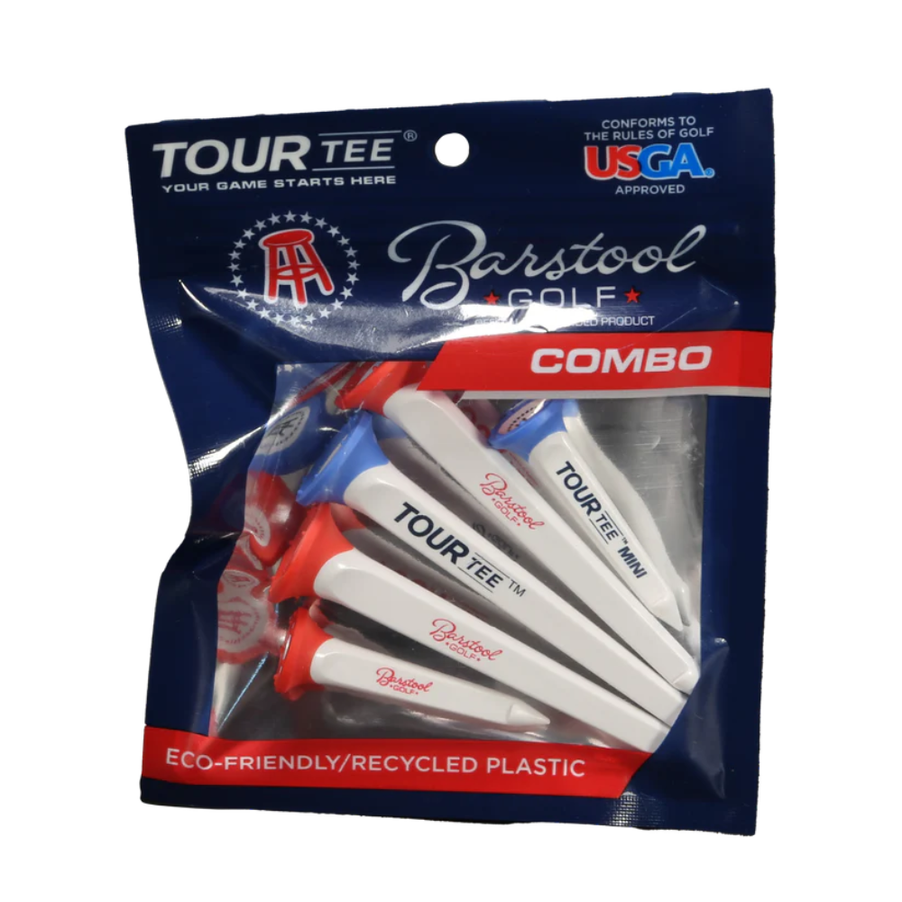 CMC Design Barstool Golf Tour Tee Combo Pack - White/Red/Blue