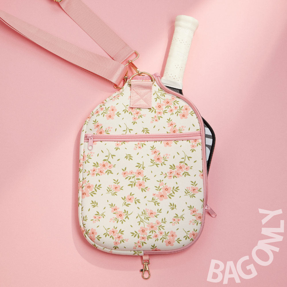 Flower Pattern Neoprene Pickleball Paddle Case Bag