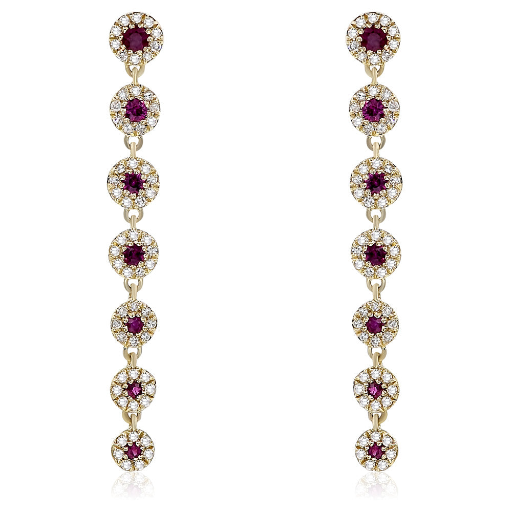 14K Yellow Gold Multi Stone Earrings