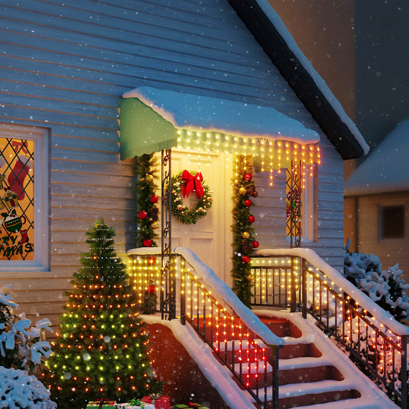 Govee - RGBIC 32.8ft Icicle Lights - Multi