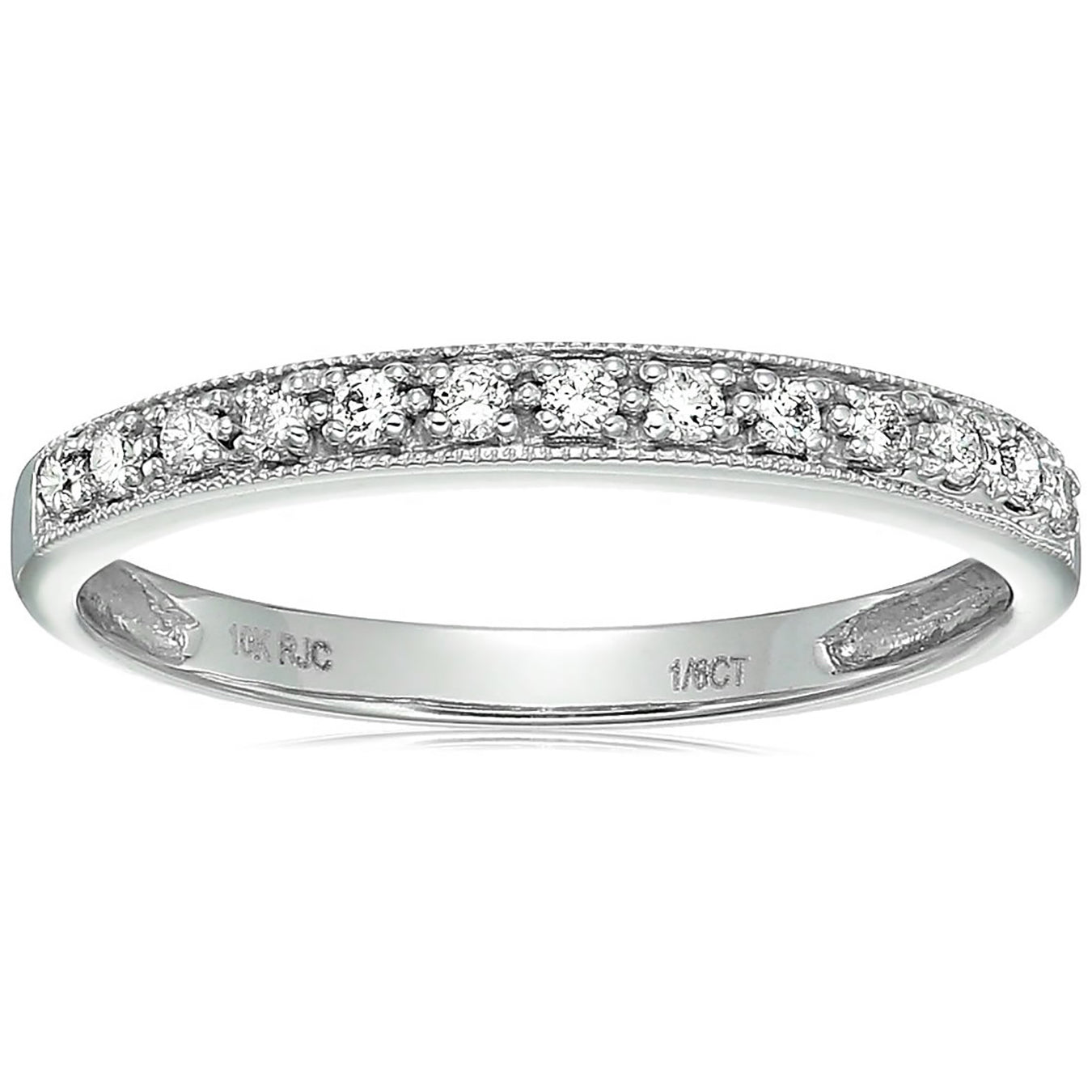1/6 cttw Petite Diamond Wedding Band in 10K Gold with Milgrain