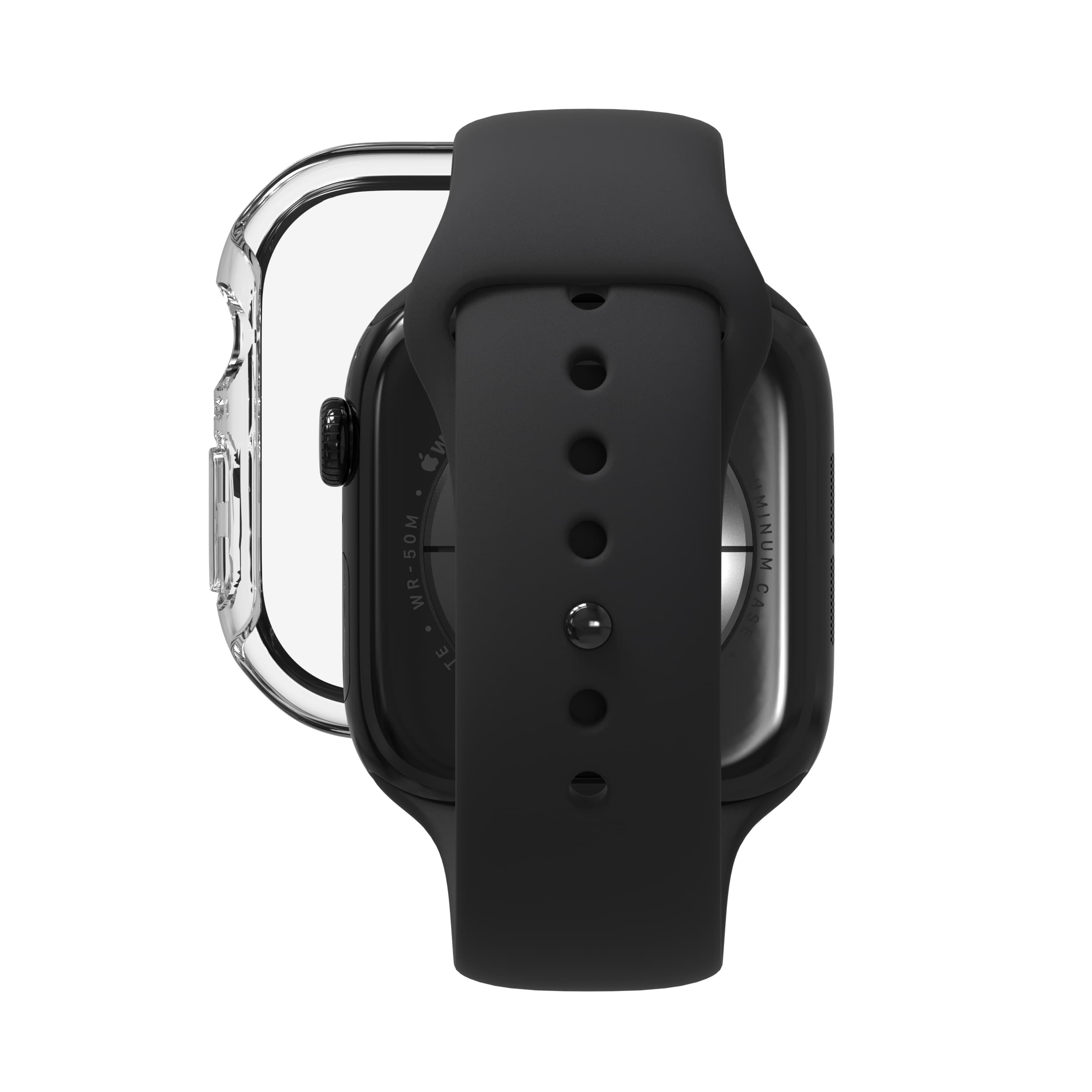 ZAGG - InvisibleShield Glass Elite 360 Integrated Bumper + Screen Protection for Apple Watch Series 11/10 Large - Clear