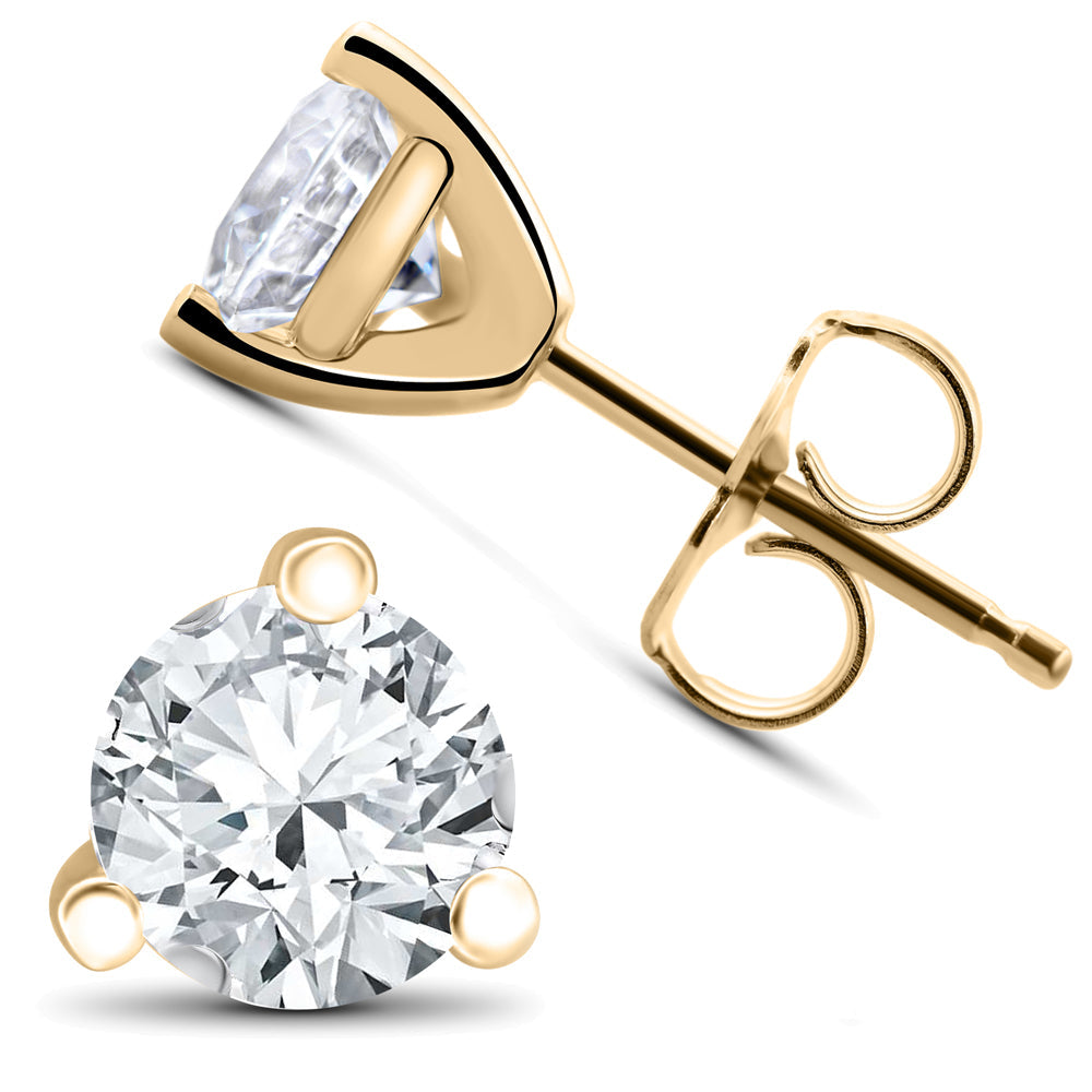 1 ct TDW Lab Grown Diamond Martni Studs 14k White, Yellow, Rose Gold or Plat