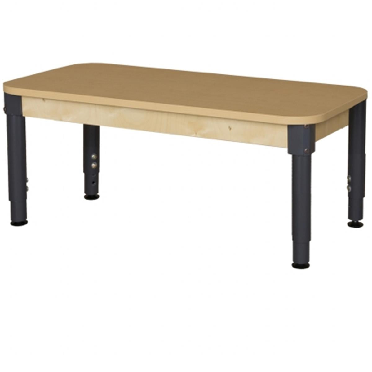 Wood Designs  Mobile Rectangle High Pressure Laminate Table With Adjustable Legs- 20-31 in.