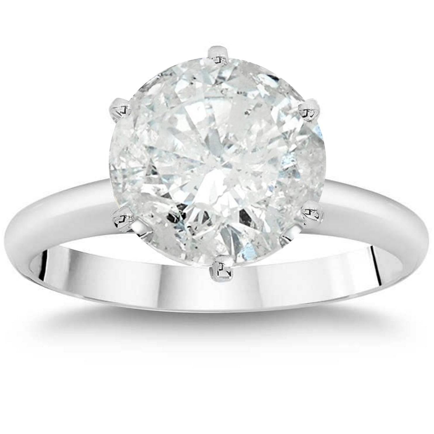 2 1/4 Ct TDW Solitaire Round Diamond 6-Prong Engagement Ring 14k White Gold