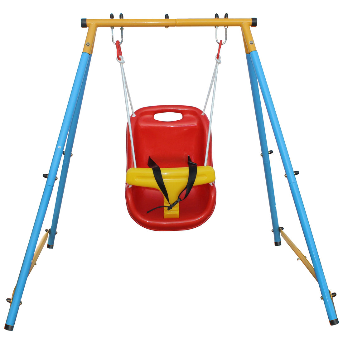 Streamdale Baby Toddler Indoor/Outdoor Metal Swing Set With Safety Belt
