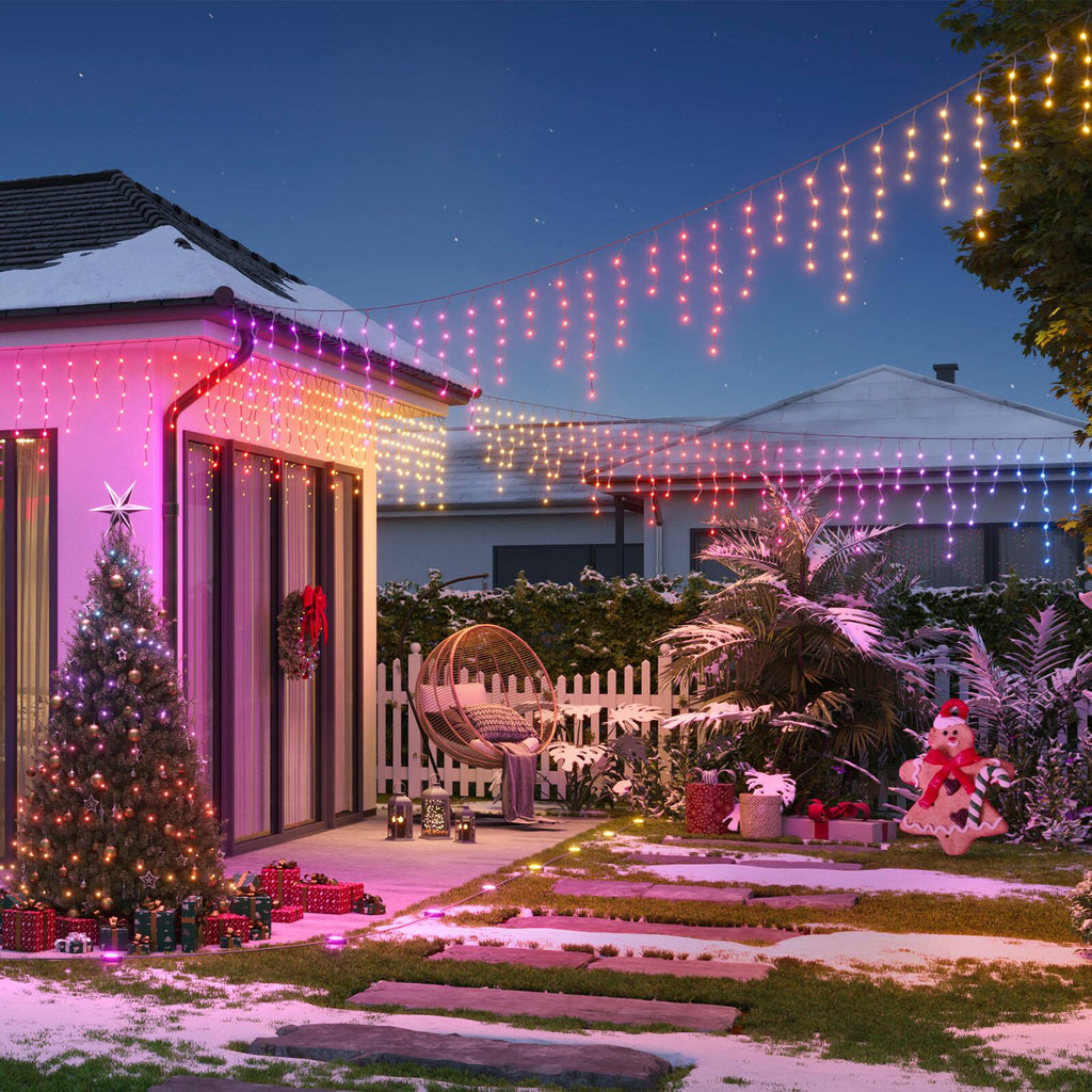 Govee - RGBIC 32.8ft Icicle Lights - Multi