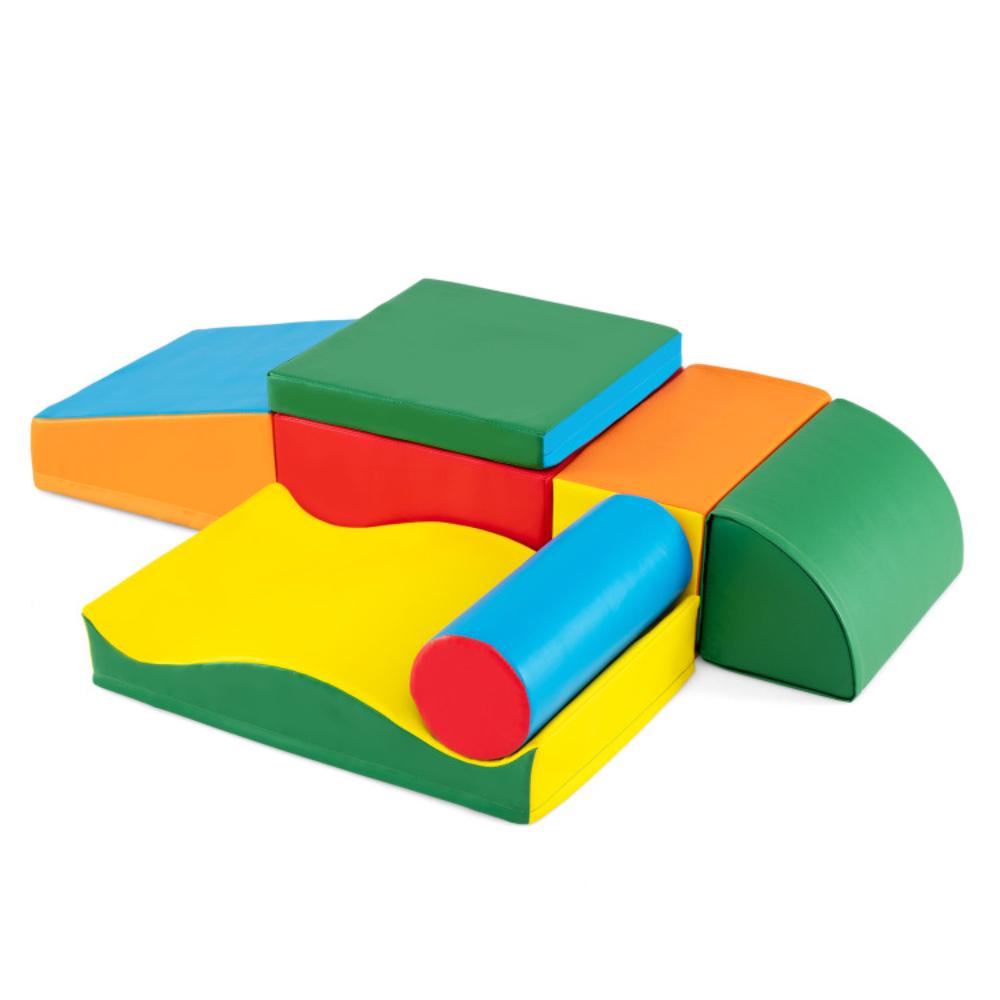 Hivvago 7 Pieces Toddlers Climbing Toys with EPE Foam and Removable PU Leather