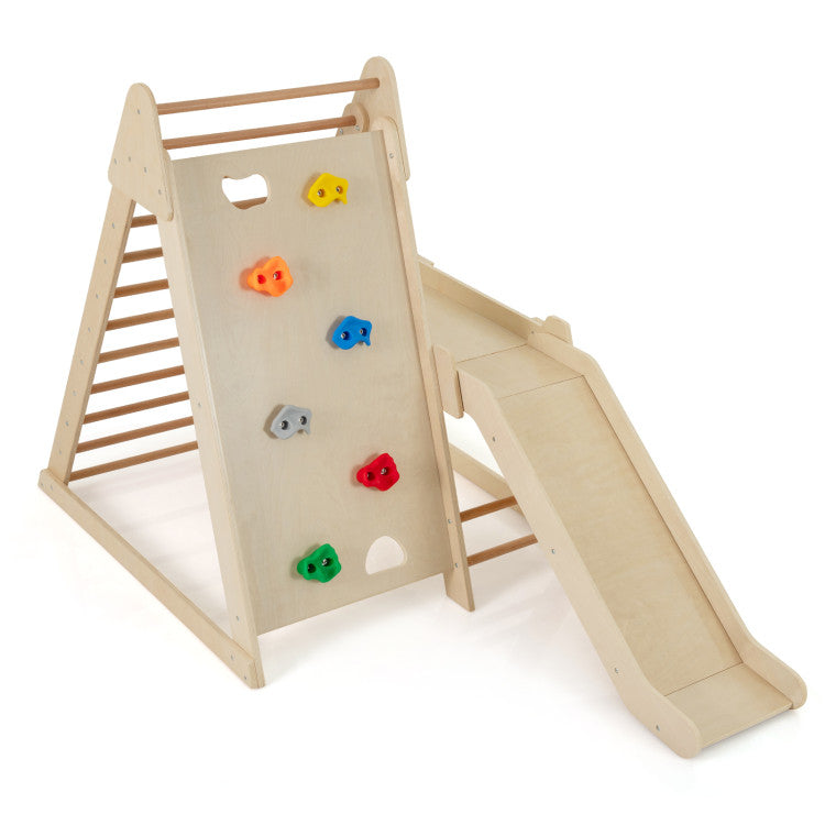 3-In 1 Jungle Gym Indoor Playground with Extended Slide for Toddlers
