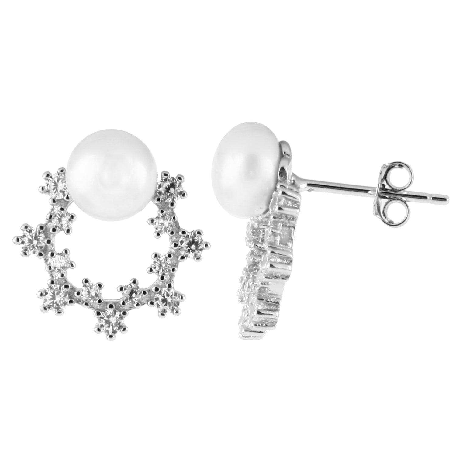 Fancy Horseshoe Shaped 6-7mm Pearl Earrings