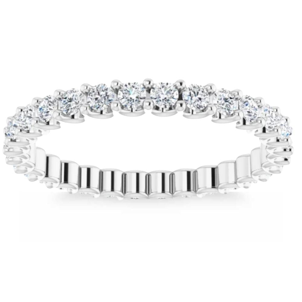 3/4Ct Diamond Eternity Ring 14k White Gold U Prong