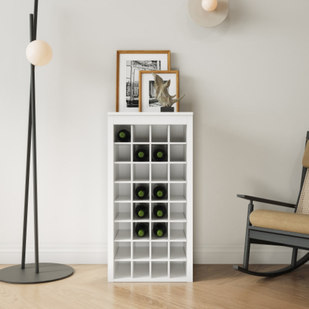 Hivvago Modern White Wine Bar Cabinet