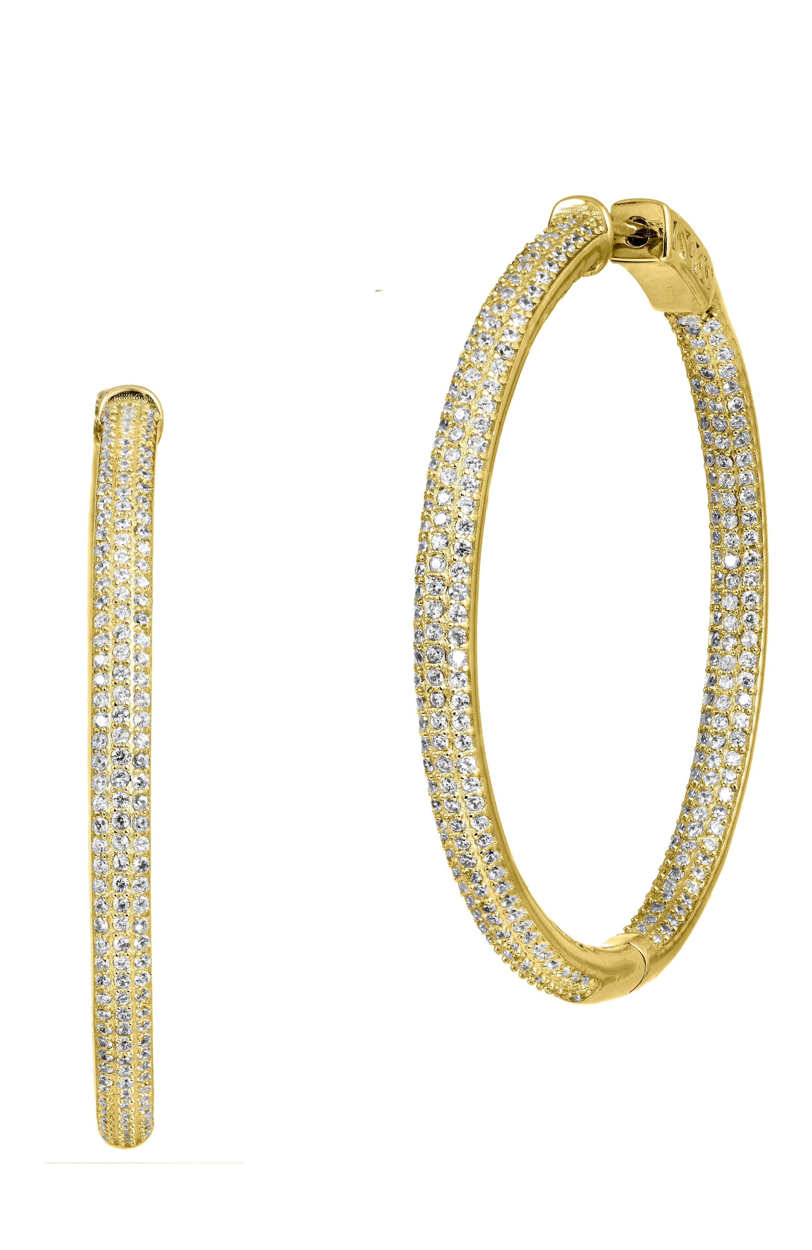 sterling silver 2" inside out hoop earrings