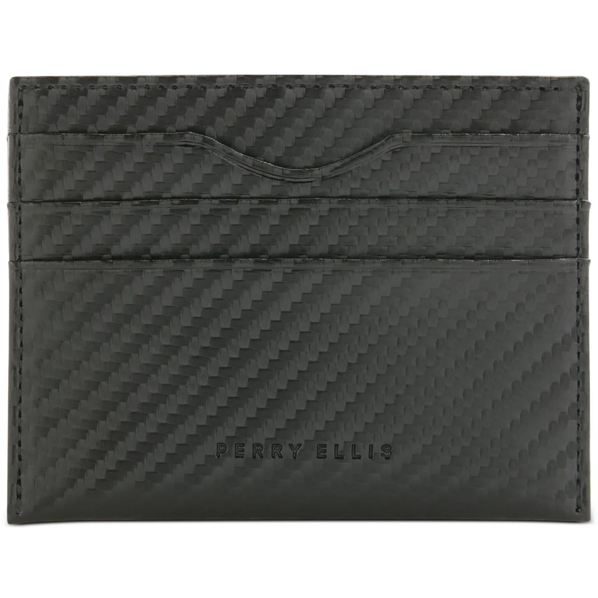 Carbon Fiber Mens Leather Slim Card Case