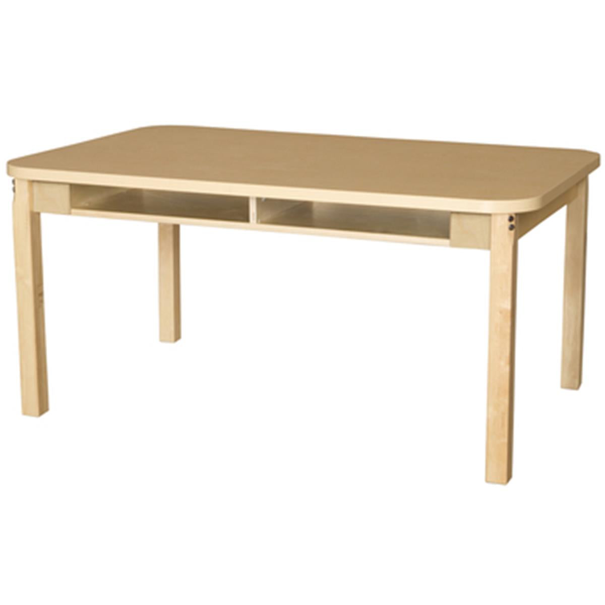 Wood Designs  Mobile Two Seater High Pressure Laminate Desk With Hardwood Legs- 22 in.
