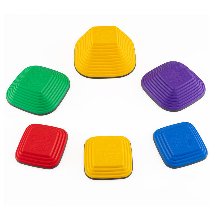 6 Pieces Kids Stepping Stone Square Balance Blocks Indoor Outdoor