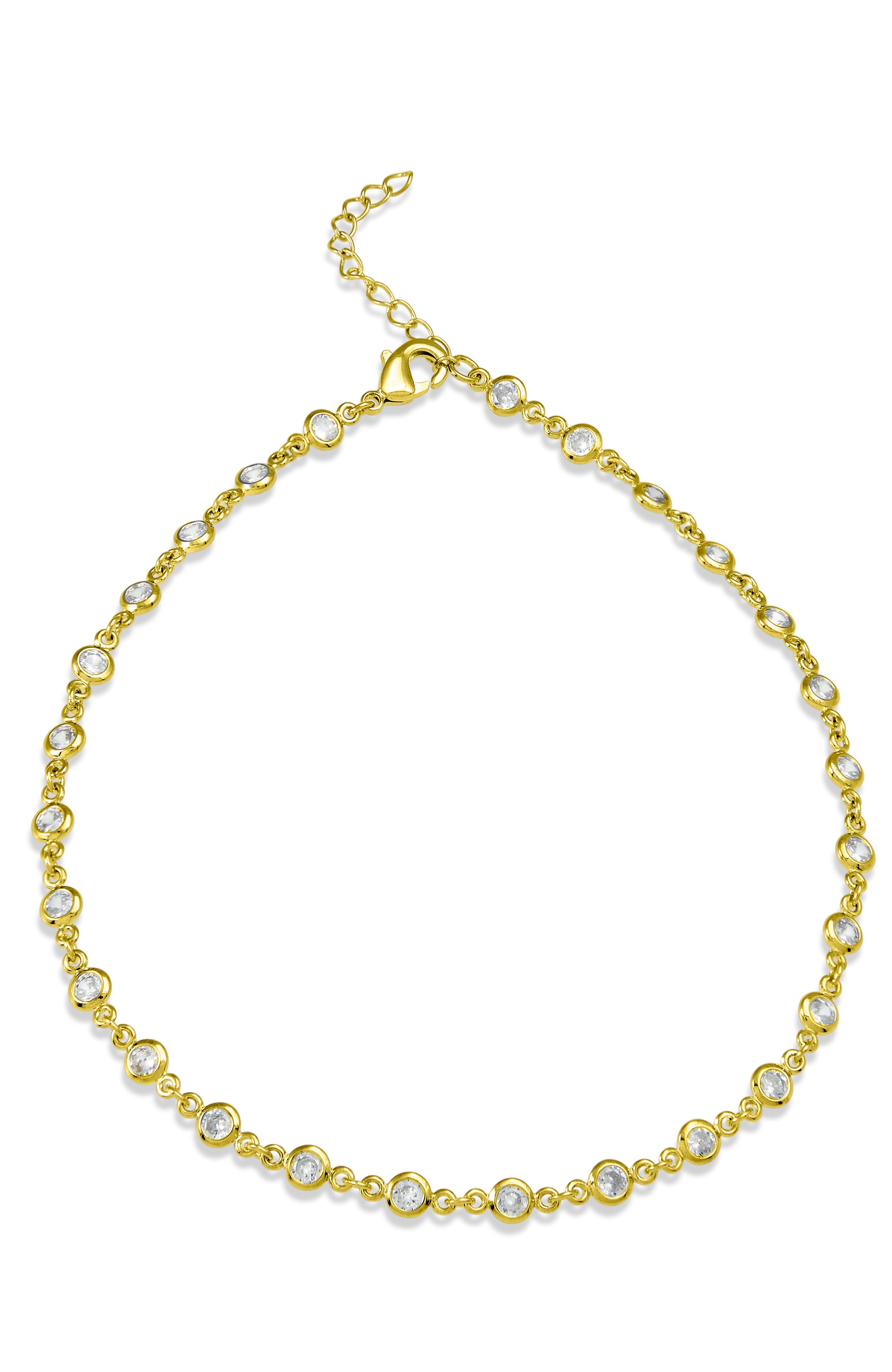 gold plated cz anklet