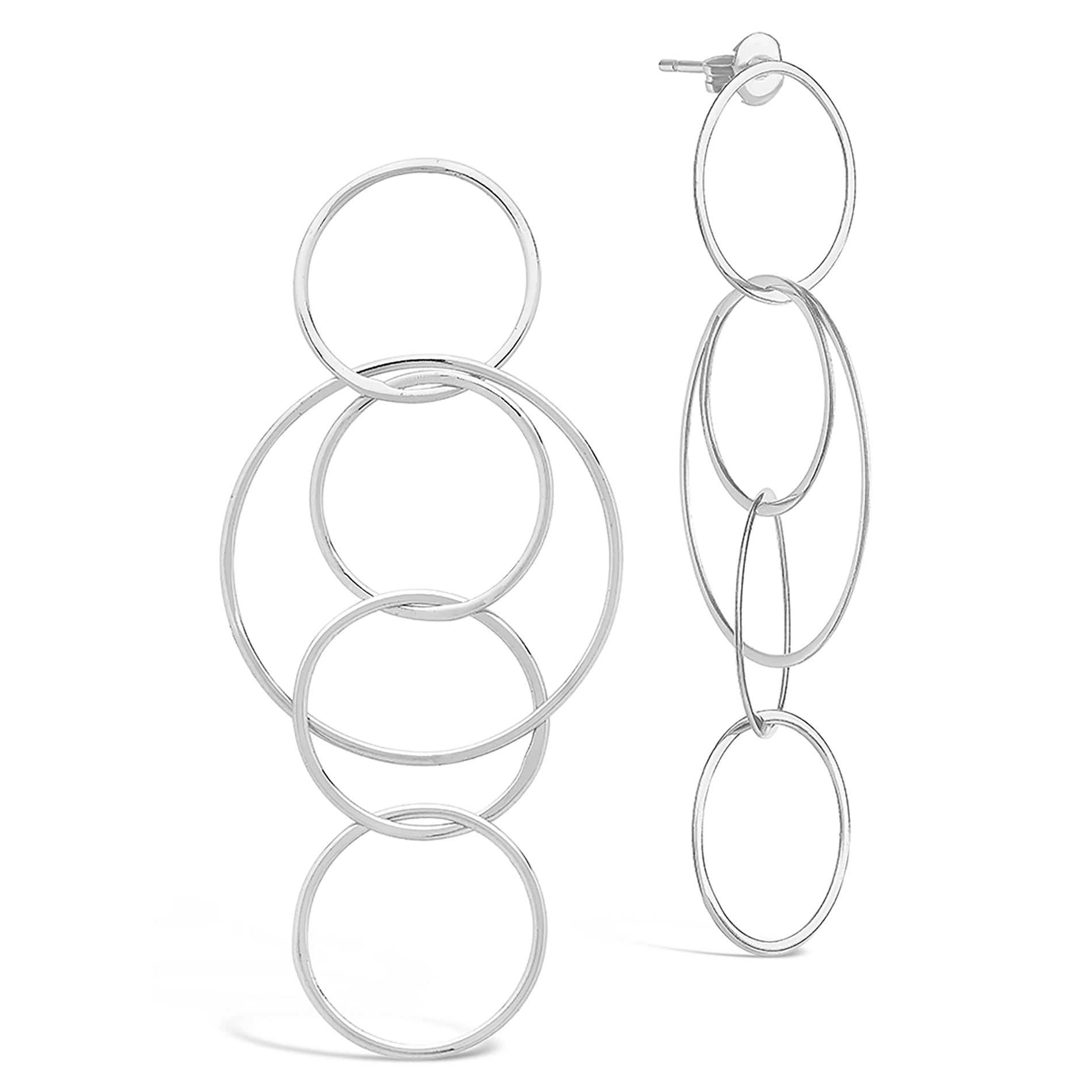 Linked Hoop Earrings-Rose Gold
