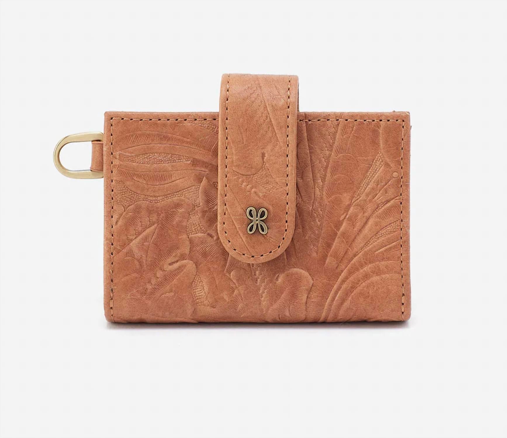 Women's Jean Accordion Card Case In Saddle Tooled Emboss