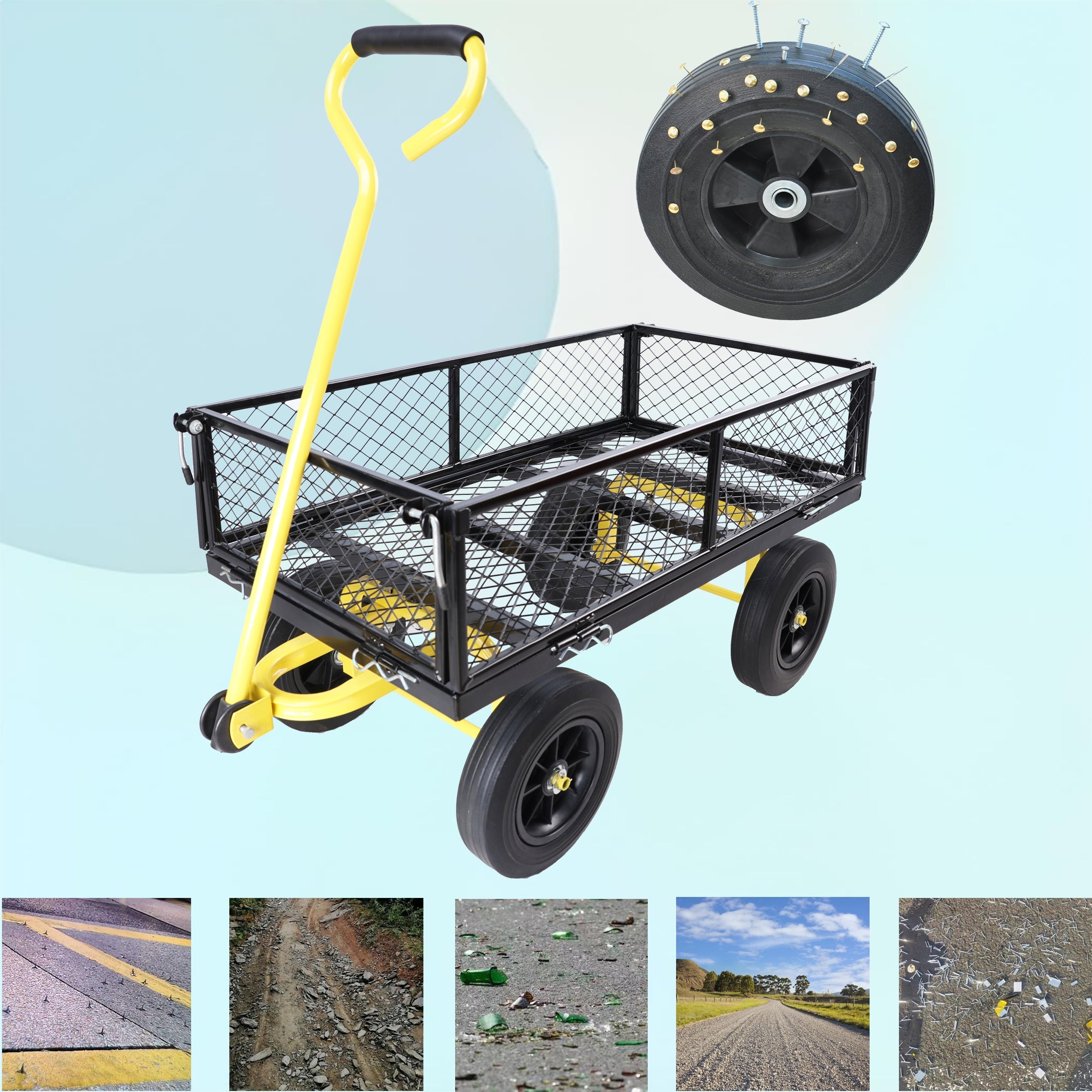 Streamdale Solid Wheels Tools Cart Wagon Cart Garden Cart Trucks Make It