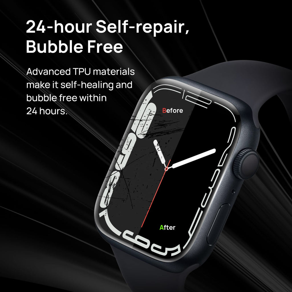 Sodi - 8 Pack for Apple Watch Screen Protector 41mm Series 9/8/7, Anti-Scratch, Touch Sensitive, Soft HD TPU Film, Bubble Free - Clear
