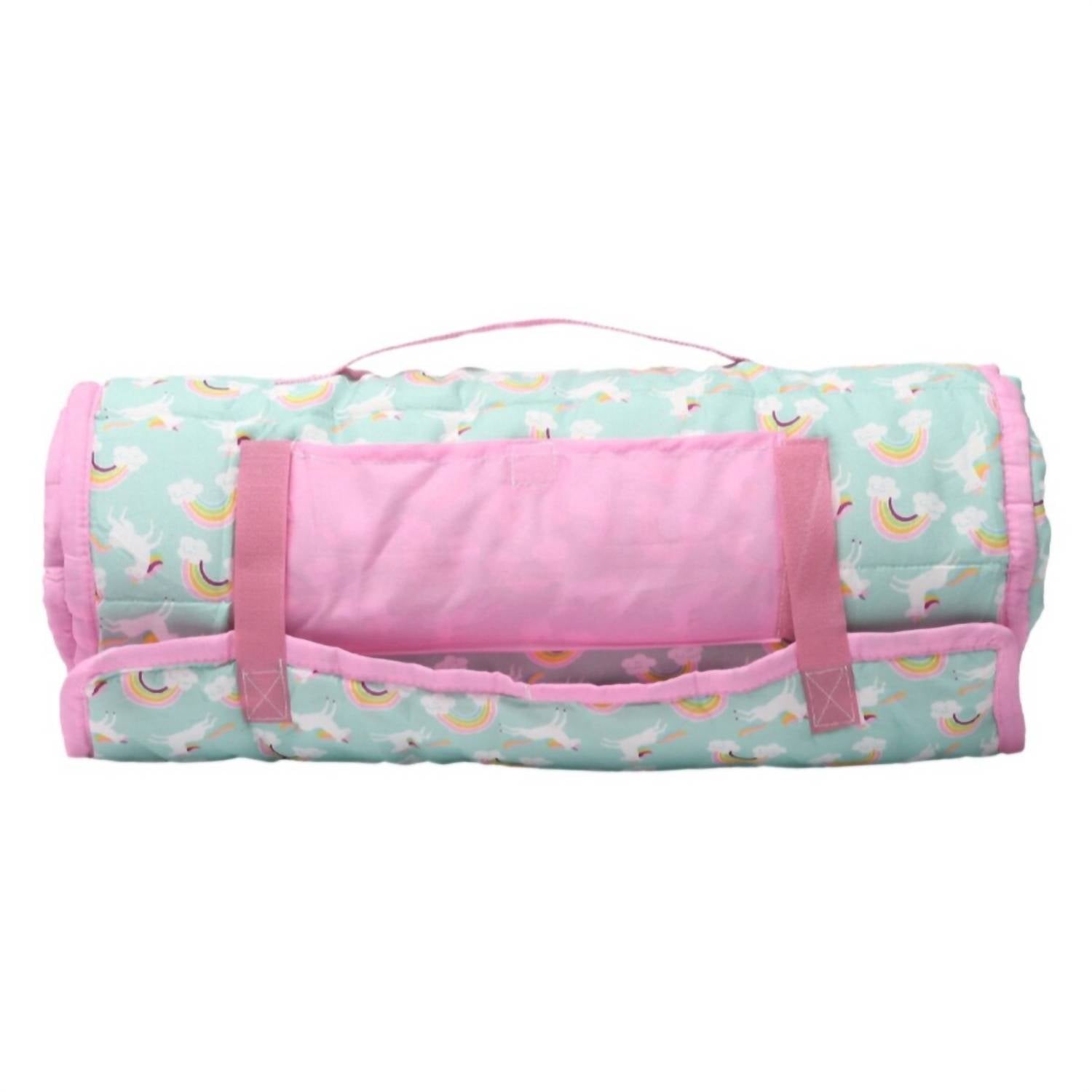 Kid's Leaping Unicorn Nap Mat In Mint/pink Multi