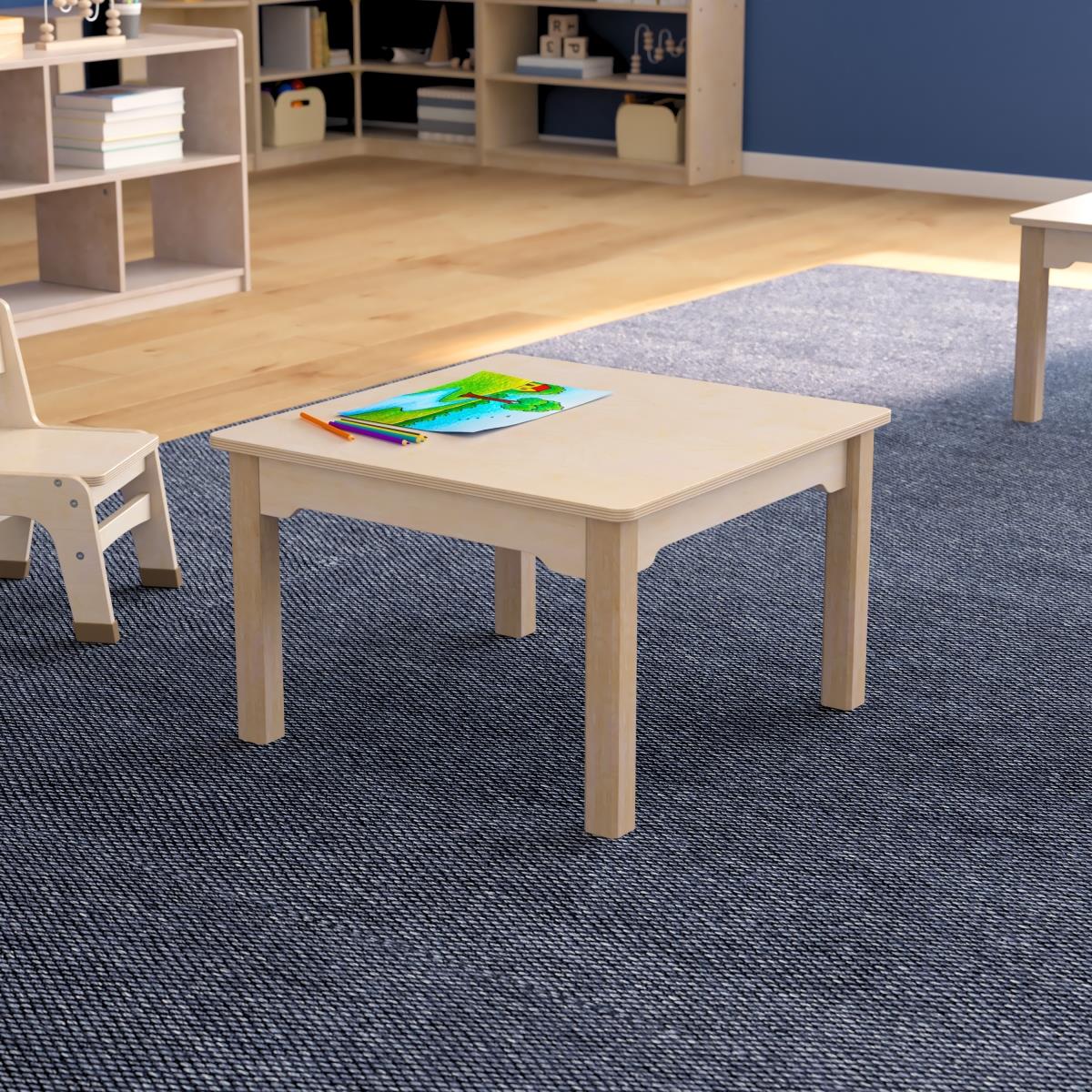Flash Furniture  23.5 x 14.5 in. Bright Beginnings Commercial Grade Wooden Square Preschool Classroom Activity Table, Beech