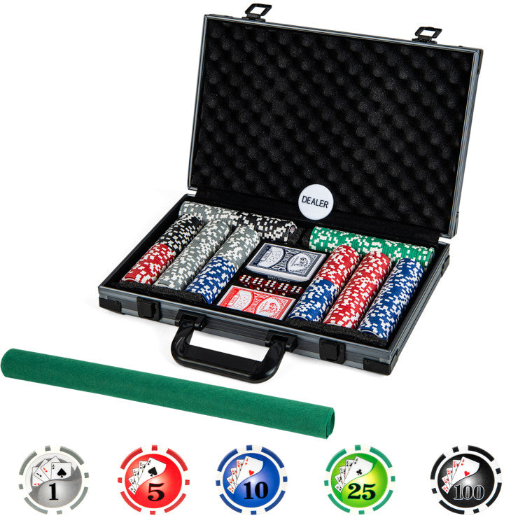 Texas Holdem Poker Chip Set Casino Poker Chips with 400 Pieces Chips