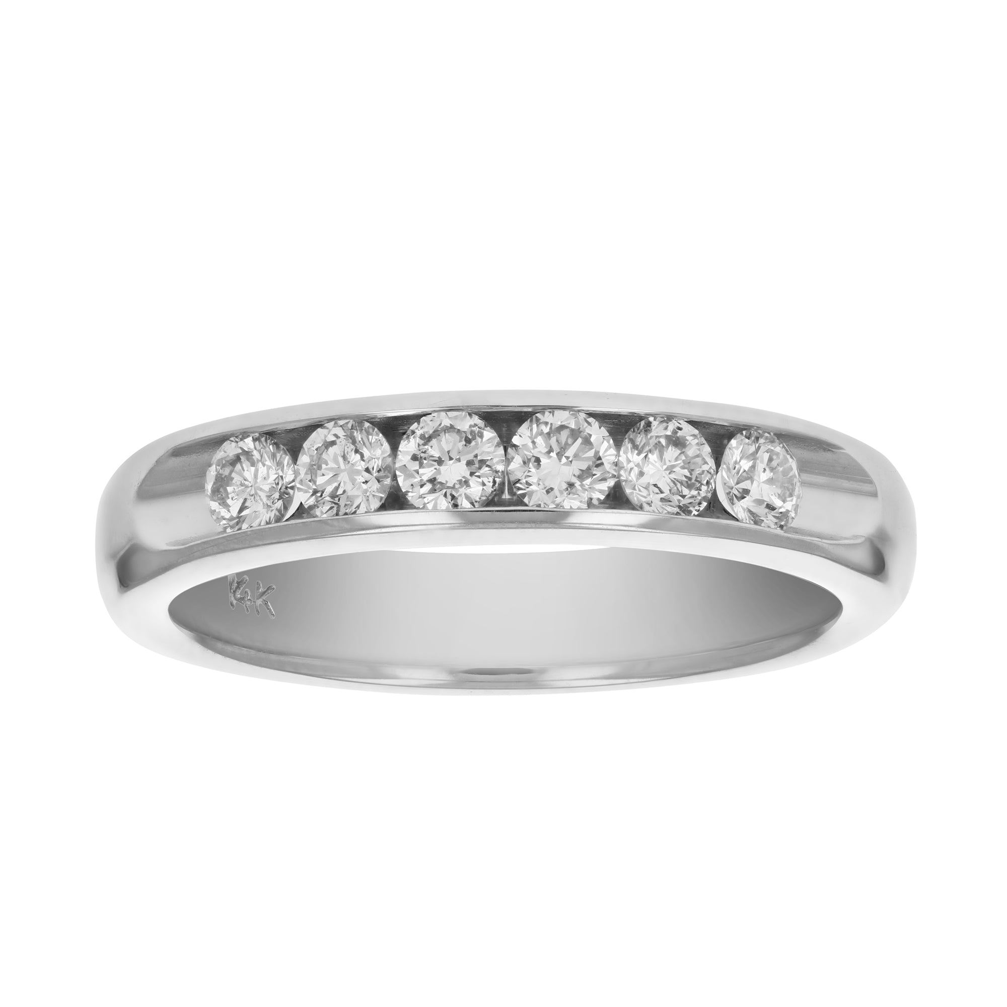1/2 cttw SI2-I1 14K Gold Machine Set Diamond Wedding Band Channel Set