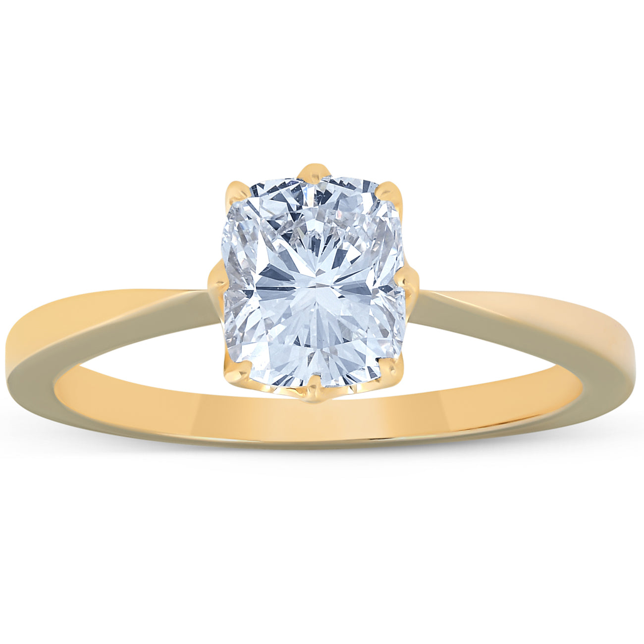 1 Ct Cushion Diamond Solitaire Engagement Ring 14k Yellow Gold