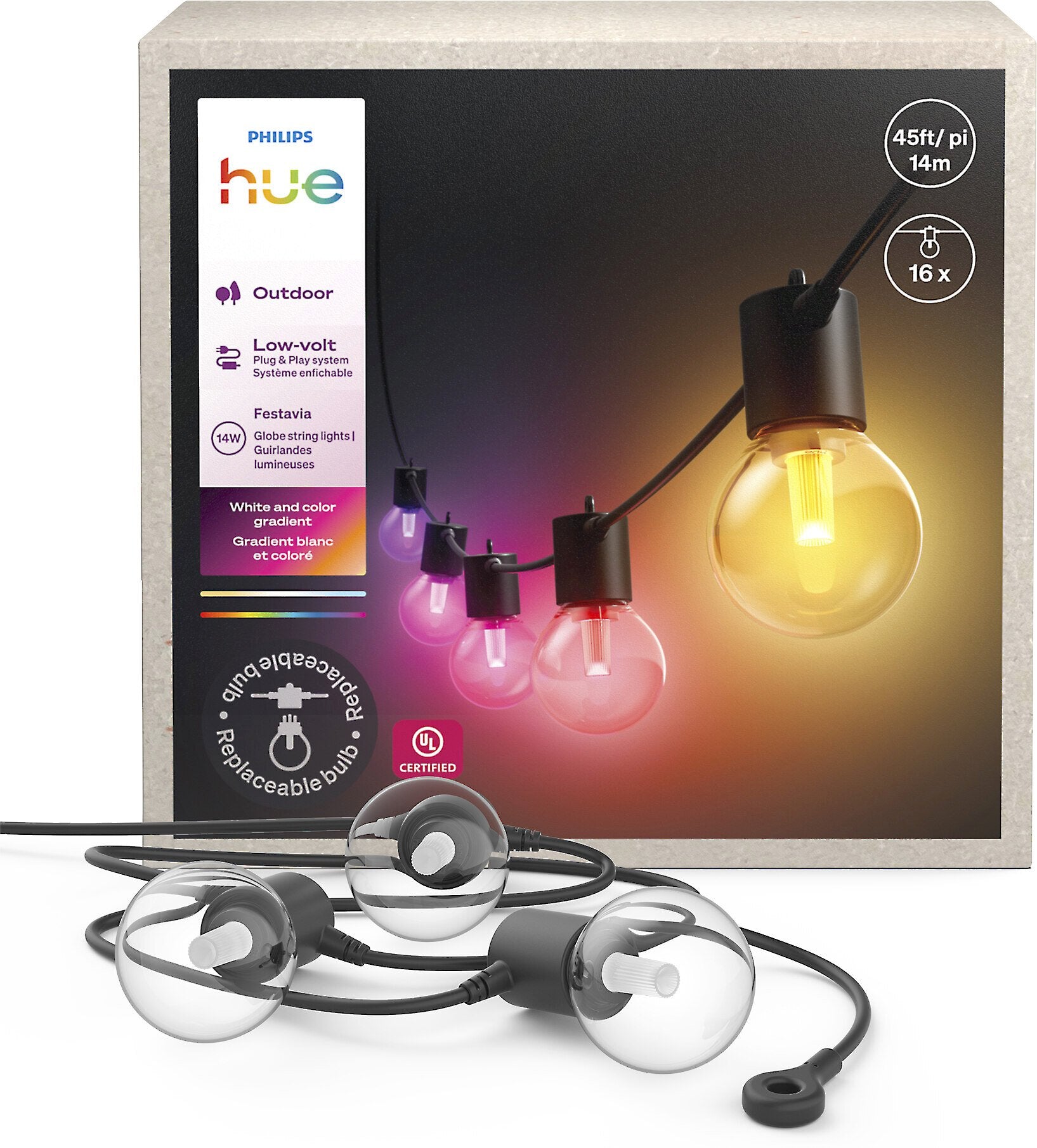 Philips Hue Festavia Globe Outdoor String Lights